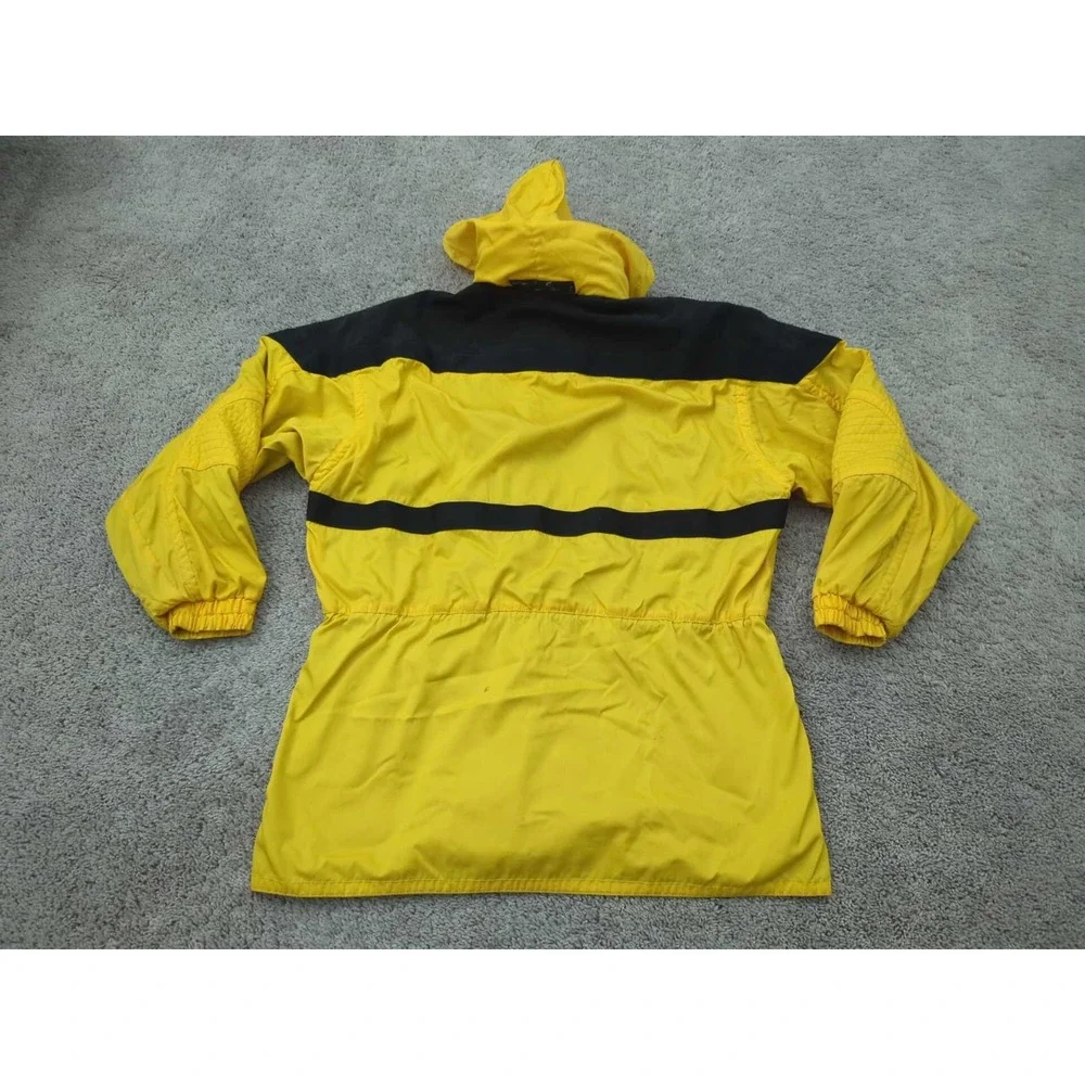 Descente Ski Wear‎ Jacket Mens Large Yellow Long Sleeve Hooded Insulated